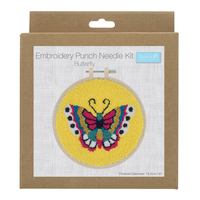 Punch Needle Kit: Floss and Hoop: Butterfly