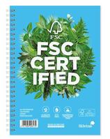 Silvine Premium FSC A5 Wirebound Card Cover Notebook Ruled 160 Pages Blu(Pack 5)