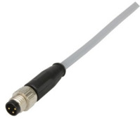 Sensor-Aktor Kabel, M8-Kabelstecker, gerade auf offenes Ende, 3-polig, 1 m, PVC,