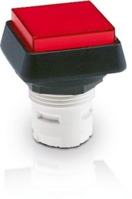 Drucktaster, unbeleuchtet, tastend, Bund quadratisch, rot, Einbau-Ø 16.2 mm, 1.3