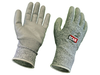 Grey PU Coated Cut 5 Gloves - L (Size 9)