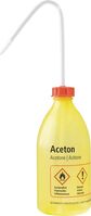 Enghalsflaschen - Aceton, Gelb, LDPE, Transluzent, Rot/Schwarz, 1000 ml