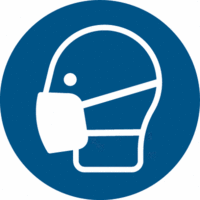 Sicherheitskennzeichnung - Maske benutzen, Blau, 31.5 cm, Folie, Selbstklebend
