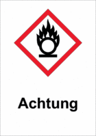 Gefahrenpiktogramm - Achtung, Rot/Schwarz, 21 x 14.8 cm, Magnetfolie, Weiß