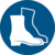Sicherheitskennzeichnung - Fußschutz benutzen, Blau, 10 cm, Kunststoff, B-7527