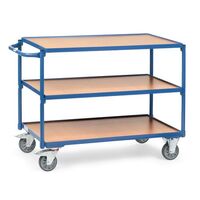 Fetra laminated wood shelf workshop trolleys with 3 shelves