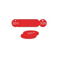 27mm Traffolyte valve marking tags - Red (301 to 325)