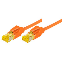 Tecline Patchkabel Cat. 6A (ISO/IEC), S/FTP, halogenfrei, mit Rastnasenschutz, orange, 15,0 m