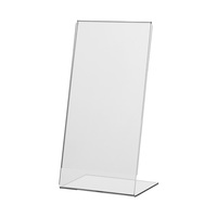 Chevalet de table / porte-cartes de menu / chevalet "Classic" en verre acrylique | 2 mm 1/3 A4 portrait
