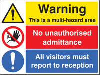 SPARTEX 16274K MULTI HAZARD AREA, NO UNAUTHORISED ADMITTANCE, VISITOR