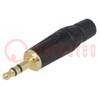 Plug; Jack 3,5mm; male; stereo; ways: 3; straight; for cable; black