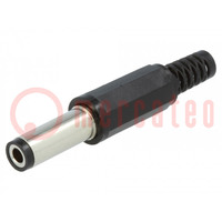 Plug; DC supply; female; 5.5/2.5mm; with strain relief; for cable