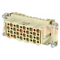Connector: HDC; contact insert; female; Han® D; PIN: 40; 40+PE; 10A
