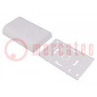 Enclosure: wall mounting; X: 80mm; Y: 120mm; Z: 25mm; ABS; white
