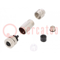 Connector: M12; plug; 715; female; PIN: 5; shielded; gold-plated; 4A