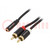 Kabel; Jack 3,5mm Buchse,RCA-Stecker x2; 2m; schwarz; PVC