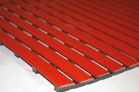 Bodenmatte aus Hart-PVC, rot Breite = 800 mm, Höhe = 12 mm | TM0933