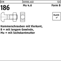 Hammerschraube DIN 186 FormB Vierkant 6-