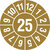 Jahresplakette mit 2-stelliger Jahreszahl, in Jahresfarbe, 500 St./Rolle, 3,0 cm Version: 25 - Prüfplakette 2025