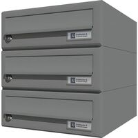 Produktbild zu JU-3-részes postaláda-egység, 300 x 330 x 380 mm, RAL 9007 acél szürke