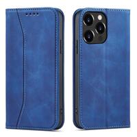 1_Magnet Fancy Case Hülle für iPhone 14 Plus Flip Cover Wallet Stand blau