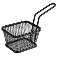 APS 40626 SNACKHOLDER PANIER À FRITURE EN ACIER INOXYDABLE NOIR 10 X 8,5 X 6,5 CM