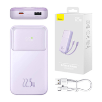 POWERBANK BASEUS COMET WITH USB TO USB-C CABLE, 10000MAH, 22.5W (PURPLE) PPMD020005