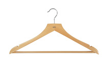 Kleiderbügel Cimbrio mit rutschfestem Steg; 44.5x23 cm (LxH); natur; 24 Stk/Pck
