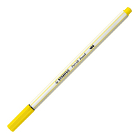 STABILO Pen 68 brush, premium brush viltstift, citroen geel, per stuk