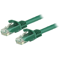 StarTech.com 5m CAT6 Ethernet Cable - Green CAT 6 Gigabit Ethernet Wire -650MHz 100W PoE RJ45 UTP Network/Patch Cord Snagless w/Strain Relief Fluke Tested/Wiring is UL Certified...