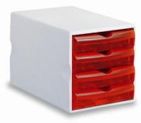Fellowes 24050TR scatola per la conservazione di documenti Plastica Rosso, Bianco
