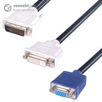 connektgear DVI to VGA Monitor Splitter Cable - DVI-I Male to DVI-D and VGA Females