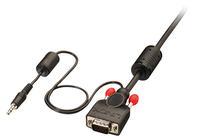 Lindy 37299 adapter kablowy 2 m VGA (D-Sub) + 3.5mm Czarny, Czerwony