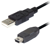 Transmedia C158 USB-kabel 0,3 m USB 2.0 USB A Mini-USB B Zwart