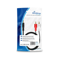 MediaRange MRCS164 kabel audio 1 m 2 x RCA 3.5mm Czarny