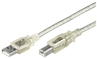 Microconnect USBAB1T USB-kabel 1 m USB 2.0 USB A USB B Transparant