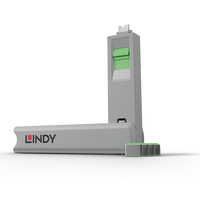 Lindy 40426 clip sicura Bloccaporte + chiave USB tipo-C Verde 5 pz