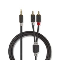 Nedis CABW22200AT05 Audio-Kabel 0,5 m 3.5mm 2 x RCA Anthrazit