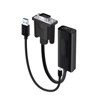 ALOGIC VGA-HDUP adaptador de cable de vídeo HDMI tipo A (Estándar) VGA (D-Sub) + USB Negro