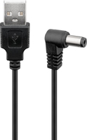 Goobay 55156 tápkábel Fekete 1,5 M USB A IEC Type A (5.5 mm, 2.5 mm)