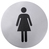 Toiletten-Türsymbol aus Edelstahl mit Symbol Dame, selbstklebend Edelstahl