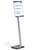Durable INFO SIGN Aluminium Display Panel Info Floor Stand A3 | 1.25m | Silver