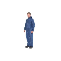 Blue Hooded Disposable Coverall - Size MEDIUM