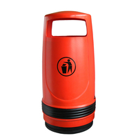 Merlin Litter Bin - 90 Litre - Red - Galvanised Steel Liner