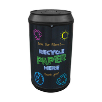 Drinks Can Recycling Bin - 90 Litre - Paper - Galvanised Steel Liner