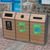 Timber Fronted Triple Recycling Unit - 294 Litre - Smooth Finish painted in Burgundy - Dark Oak
