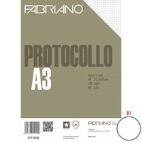 Fogli protocollo Fabriano PROTOCOLLO bianco 66 g/m² 29,7x42 cm quadretti 4 mm conf. da 200 fogli - 02710566