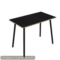 Tavolo alto Skinny Metal 140x80xH.105 cm con gambe metalliche nere Artexport piano nero - 6402-DJC-8C-AQ