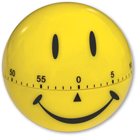 TIMETEX Zeitdauer-Uhr 61905 lachendes Gesicht 7cm ø, gelb