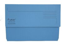 Exacompta Forever Document Wallet Manilla Foolscap Half Flap 290gsm Blu(Pack 25)